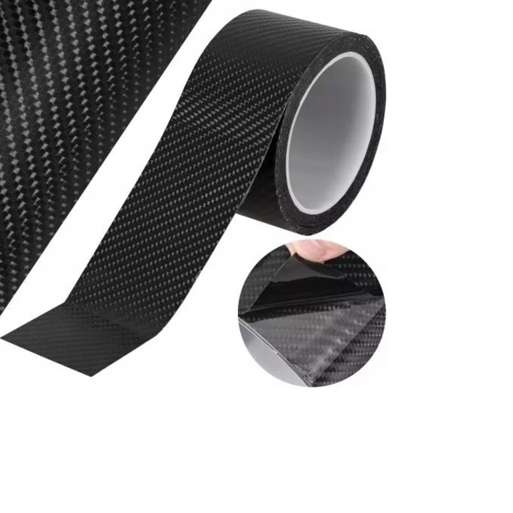 Banda adezivă protectie praguri auto Zola, carbon, 10 cm x 3 m, neagră