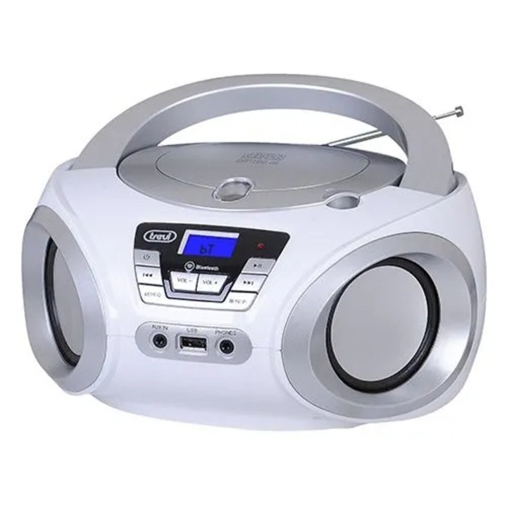 Trevi CD544 hordozható rádió, CD-MP3, Bluetooth, USB, 24x22x15cm