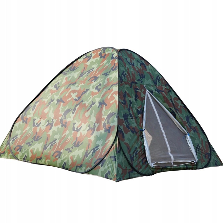 Палатка за къмпинг тип pop-up за 2 души, водоустойчива, кафяв камуфлаж, 200x200x130см
