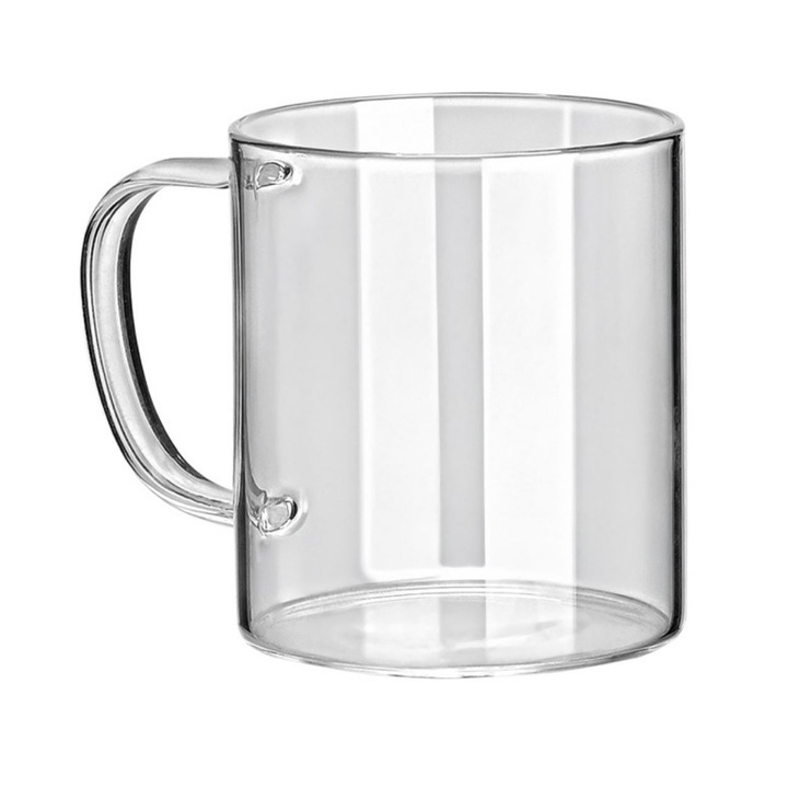 Üveg Bögre, Estia, Átlátszó Üveg, Minimalista Design, Ergonomikus Fogantyú, Ideális Kávéhoz, Teához és Gyógyteákhoz, Nagy Kapacitás, Esztétikus Megjelenés, Otthonra és Irodába, Kiváló Minőség, 250ml, Átlátszó