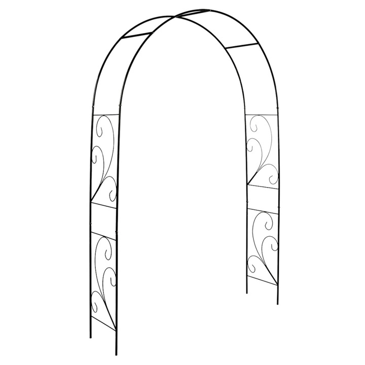 Arcada Gradina, Esschert Design, Suport Plante Cataratoare Si Trandafiri, Poarta Metalica Solida Pentru Gradina, Ornamente Elegante, Constructie Stabila, Creeaza Intrare Frumoasa, Rezistenta La Intemperii, 115x37x225cm, Negru