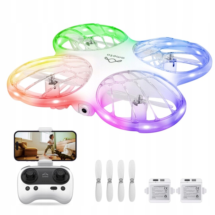 DRON MIC TELECOMANDAT JUCARIE ILUMINARE LED JUCARIE CU CAMERA