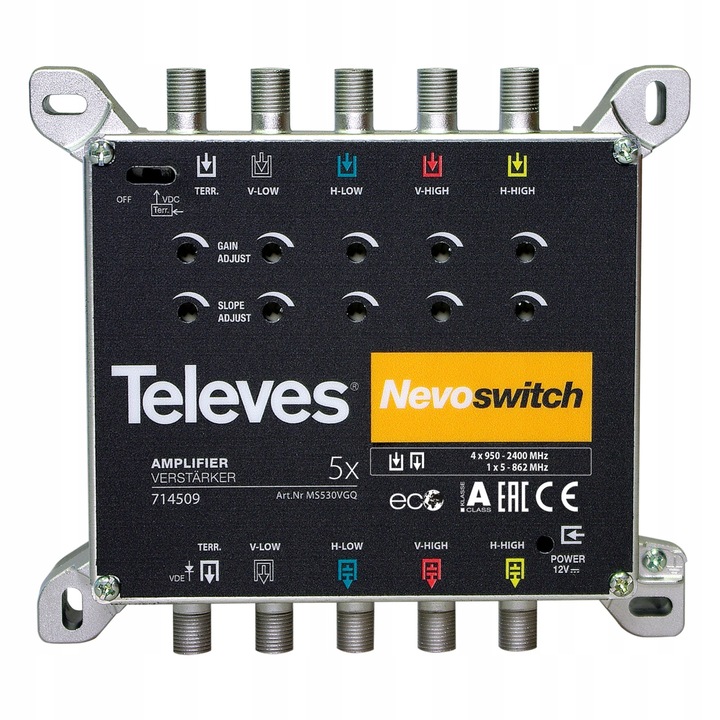 Amplificator de Semnal Multiswitch 5x5 5/ 5 TV SAT DVB-T2 Televes 714509