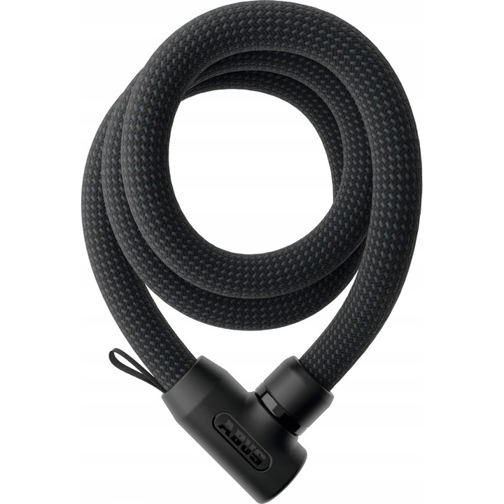 Lacat lant pentru bicicleta Abus Yarnit 4004K/140, cu invelis textil, flexibil, Negru, 140 cm