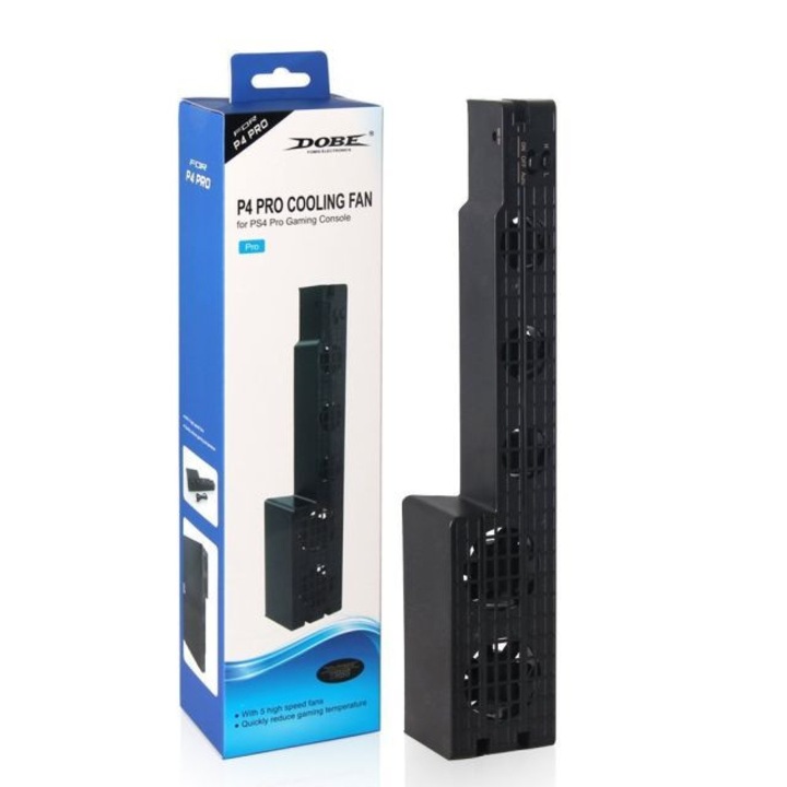 PS4 Pro hűtőventilátor, Dobe, 5 turbó ventilátor, automata/manuális mód, fehér