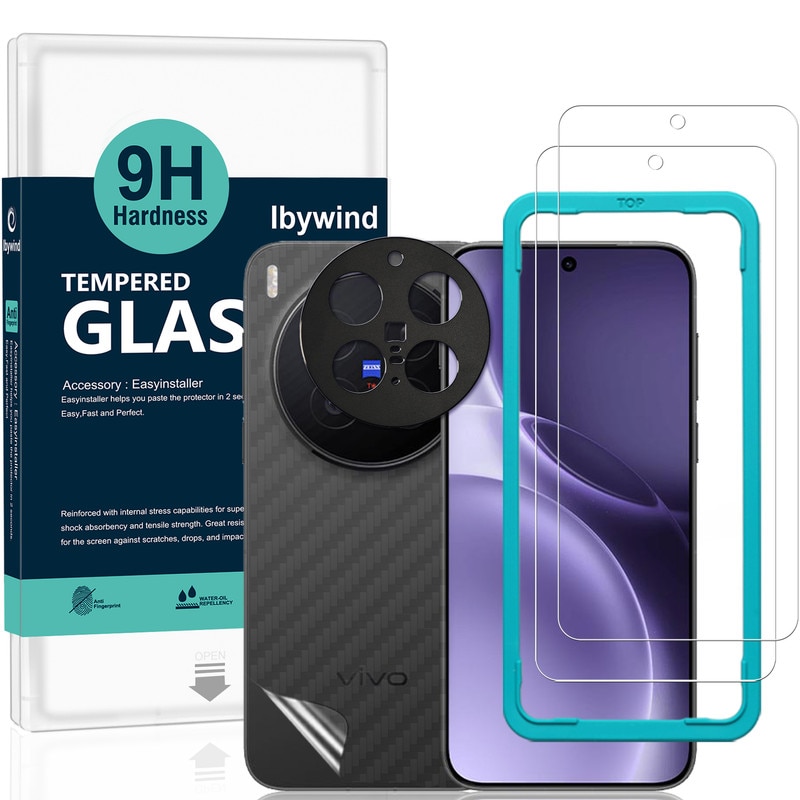Folie Sticla Ibywind pentru vivo X300 Pro 5G, Pachet 2, Sticla Securizata, protectie pentru obiectiv, Montaj Usor, Duritate Militara, Ultra HD, Anti Zgarieturi, Anti Socuri