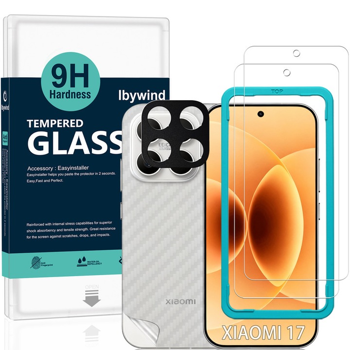 Folie Sticla Ibywind pentru Xiaomi 17 5G, Pachet 2, Sticla Securizata, protectie pentru obiectiv, Montaj Usor, Duritate Militara, Ultra HD, Anti Zgarieturi, Anti Socuri