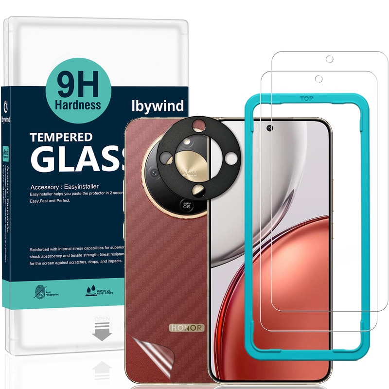 Folie Sticla Ibywind pentru Honor Magic 8 Lite 5G, Pachet 2, Sticla Securizata, protectie pentru obiectiv, Montaj Usor, Duritate Militara, Ultra HD, Anti Zgarieturi, Anti Socuri