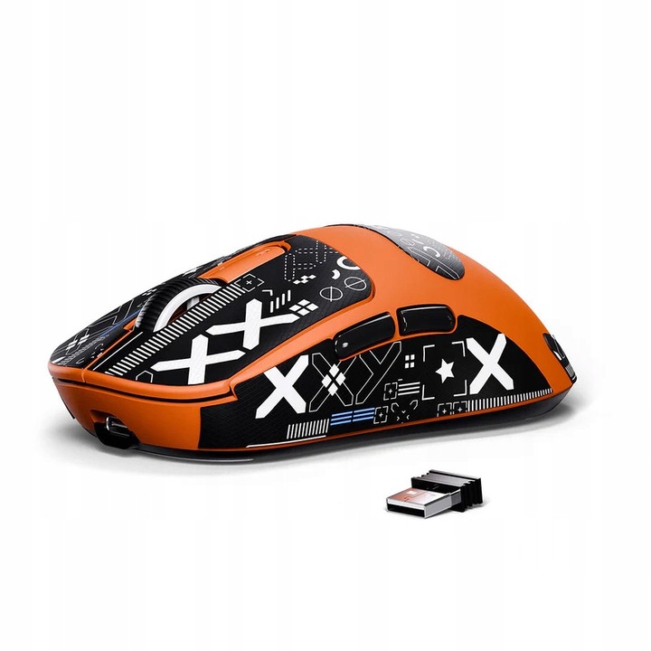 Vezeték nélküli egér Attack Shark X3, Pixart PAW3395 szenzor, ultrakönnyű 49 g, narancssárga, 1 db