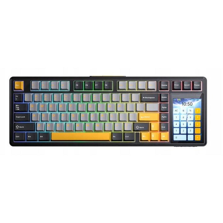 Tastatura mecanica Aula L99, ecran tactil 3,98", RGB, 8000mAh, compacta 75%