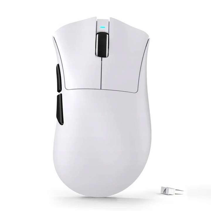 Mouse wireless Attack Shark V3, ultrausor 65 g, senzor PixArt PAW3311 25.000 DPI, switch-uri optice Omron 100M clickuri, Tri-Mode 2.4GHz/Bluetooth/USB-C, Alb, 1 buc