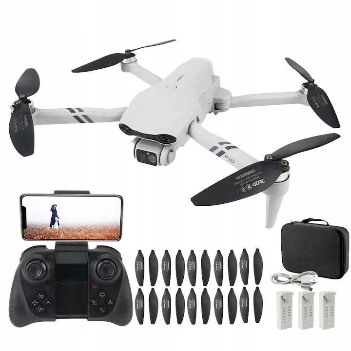 Дрон Bedee F10 сгъваем с HD WiFi камера и 3 батерии 34x34x8см
