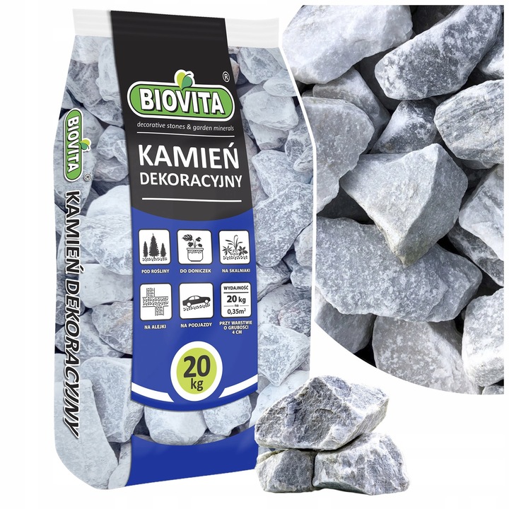 Biovita Ice Blue dekoratív kő, kék, 50-70mm, 20kg
