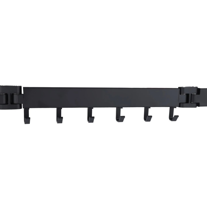 Uscator de rufe, Montaj pe perete, Extensibil, Pliabil, Aluminiu, Rezistent la coroziune, Negru