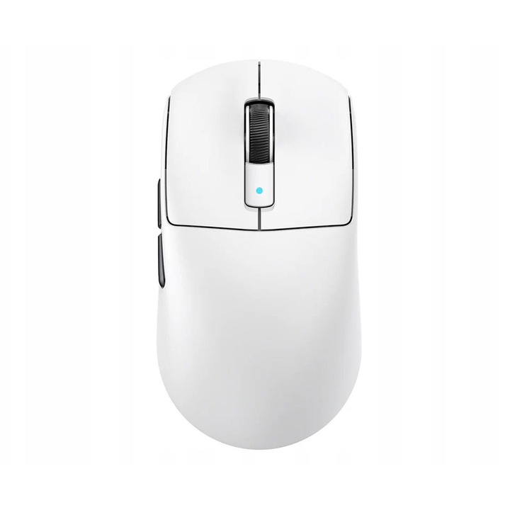 Gaming egér Attack Shark R6 Ultralight PAW3950MAX, PixArt PAW3950 szenzor, 42.000 dpi, Omron kapcsolók, 8000 Hz ultrapolling, vezeték nélküli 2.4 GHz/Bluetooth/USB-C, fehér