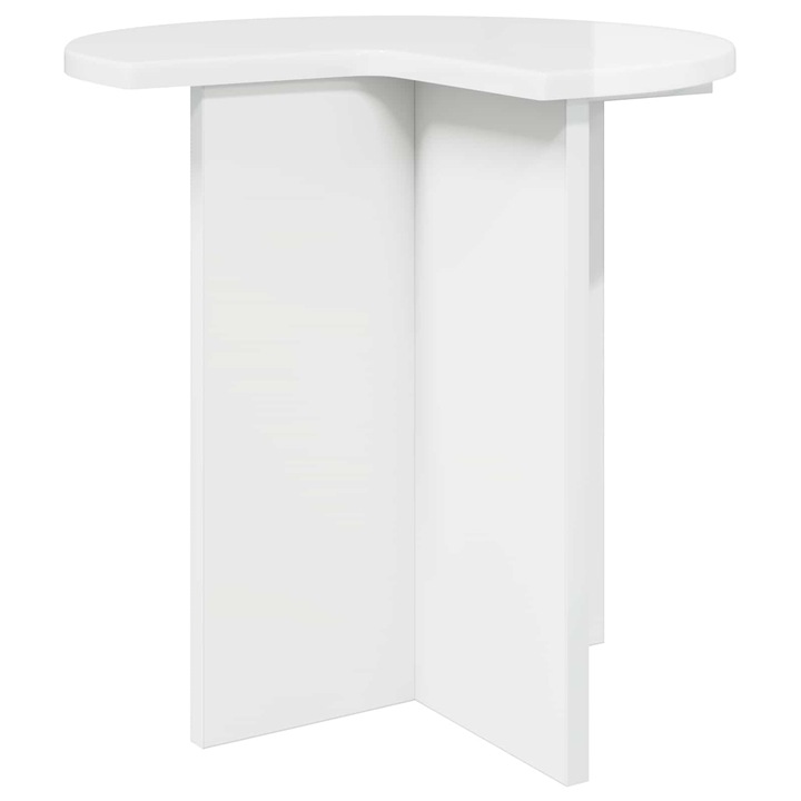 Странична маса vidaXL, Бял гланц Ø 39 x 38 см Инженерна дървесина
