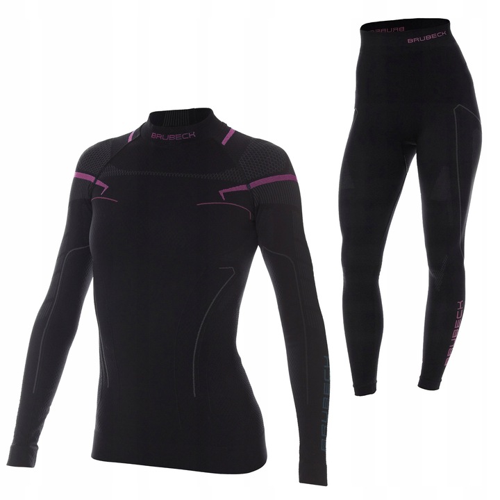 Set de imbracaminte termica pentru femei BRUBECK THERMO negru/roz M