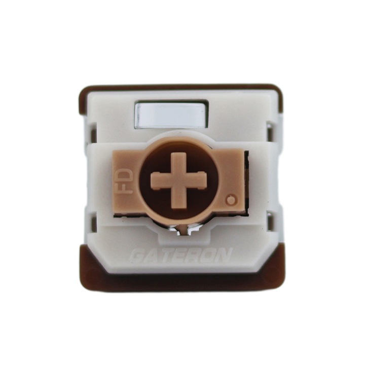 Комплект суичове Gateron KS-33 Low Profile Chocolate, тактилни, 110 бр., 3 пина, бордо