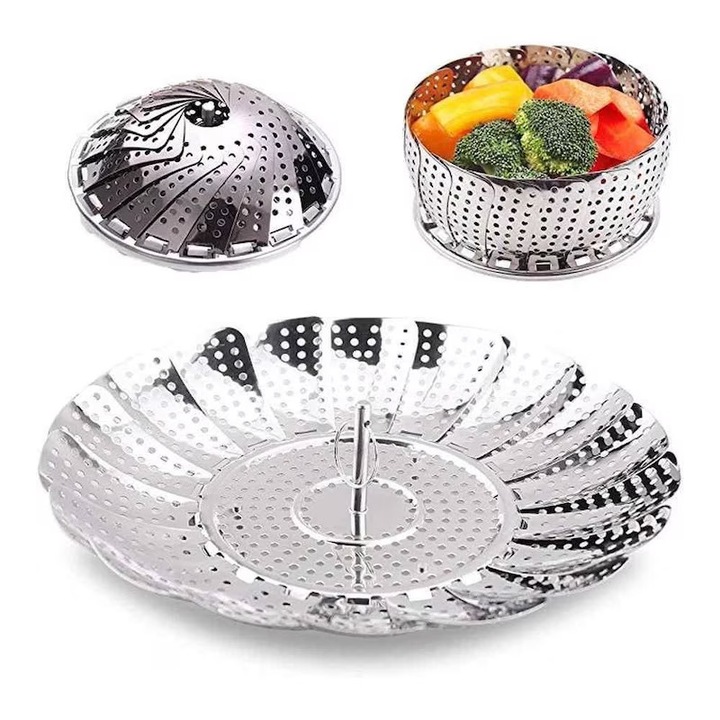 Cos de abur reglabil, inox, dimensiuni 14x26cm