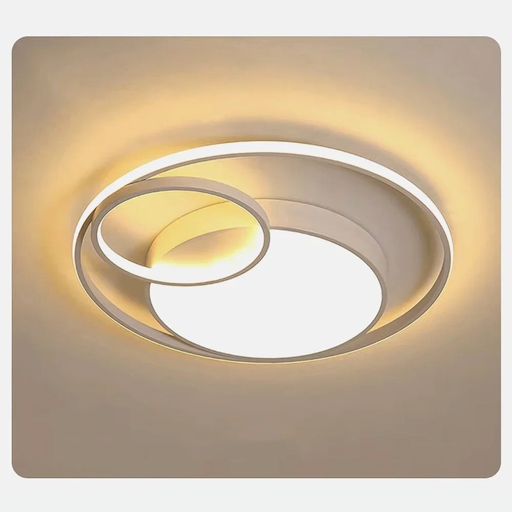 Модерна LED лампа, плафониера, 48×7 см, 55 W, За 10–15 м², Без димиране, Сменяем цвят на светлината, Включена крушка, Бяла