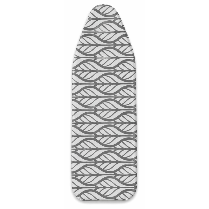 Univerzális vasalódeszka huzat, hőálló, elegáns modell, tartós anyag, biztonságos rögzítés, ideális vasalóhoz, 140x50 cm, szürke