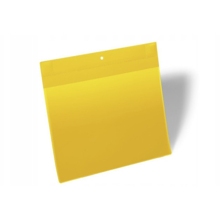 Suport documente Durable A4 orizontal, magnetic, galben, 10 buc