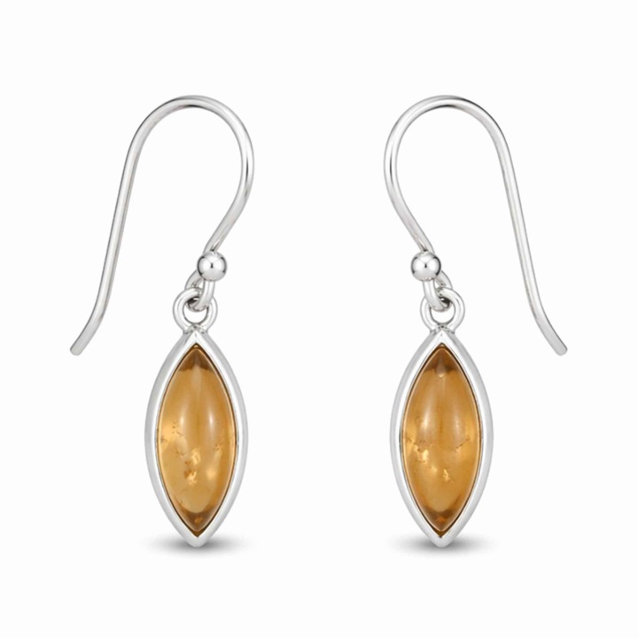 Cercei Argint 925 cu Citrin, 7x13mm, set, galben