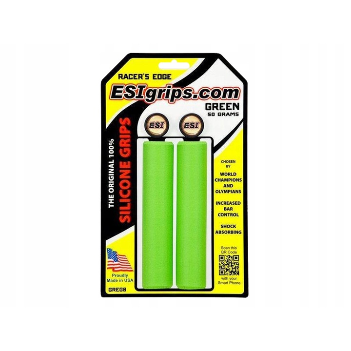 ESI Racer's Edge kormányfogantyúk, szilikon hab, rezgéscsillapítás és ütéscsillapítás, zöld, 2 db, 133 mm