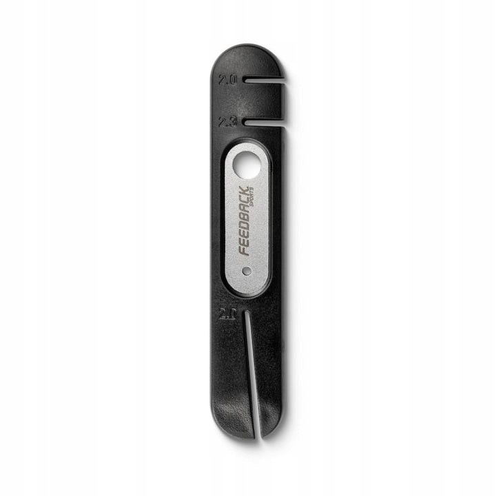 Féklemez-egyenesítő szerszám Feedback Truing Fork 2.0, acél, nylon érintkezőfelületek, 2.0/2.3 mm-es rések, ergonomikus csúszásmentes fogantyú, fekete, 1 db