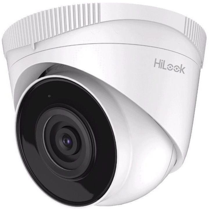 IP камера HiLook IPCAM-T2-30DL turret, резолюция 2 MP, Dual-Light с вграден микрофон, H.265+, IP67, Бял, 2.8mm