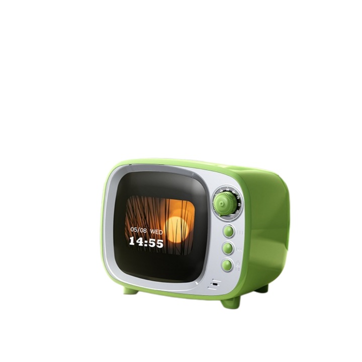 Difuzor Bluetooth cu ecran, multifunctional, calitate audio Hi-Fi, portabil, autonomie indelungata, baterie litiu, 3, 7 V, 5 W, verde