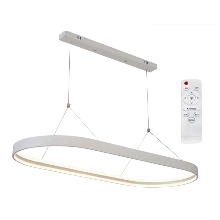 LED függőlámpa 144 W 3CCT, 10080 lm, fekete, szabályozható, távirányító, 100x120 cm