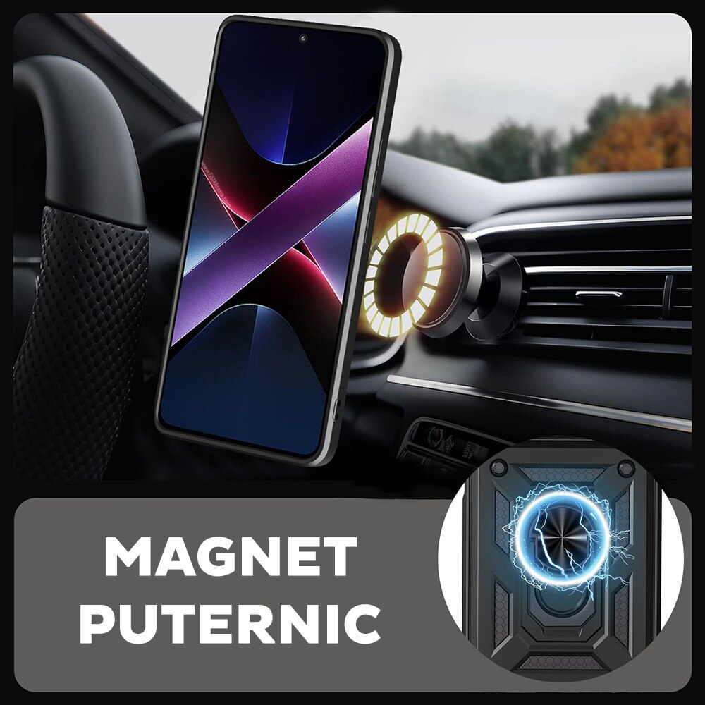 Husa pentru Realme GT 8 Pro cu inel rotativ 360 Daden, Camshield series, Hybrid Antisoc, Slider pentru protectia camerei, Albastru