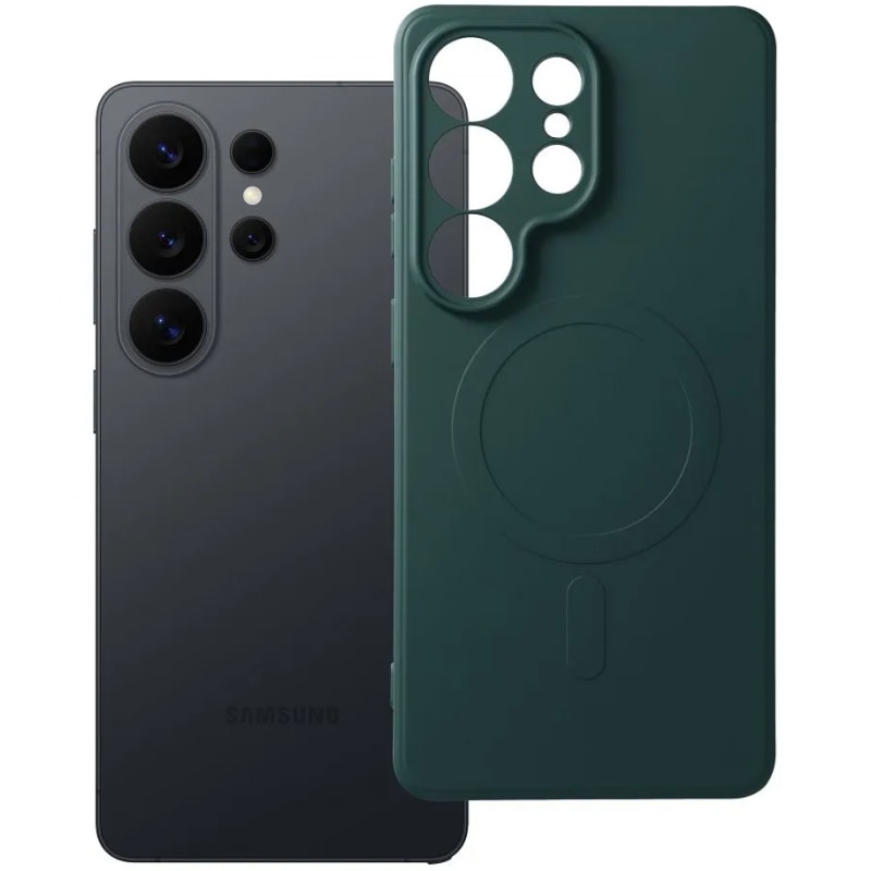 Husă MagSafe pentru Samsung Galaxy S26 Ultra, silicon, verde