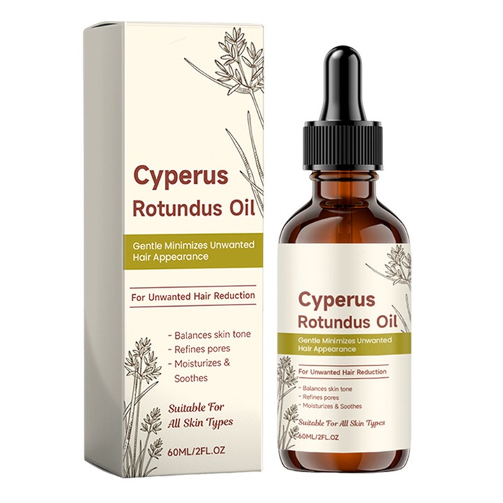 Ulei natural de Cyperus Rotundus pentru indepartarea parului, reduce cresterea parului de pe corp, hidrateaza si calmeaza pielea, micsoreaza porii, ulei de Cyperus Rotundus pentru toate tipurile de piele