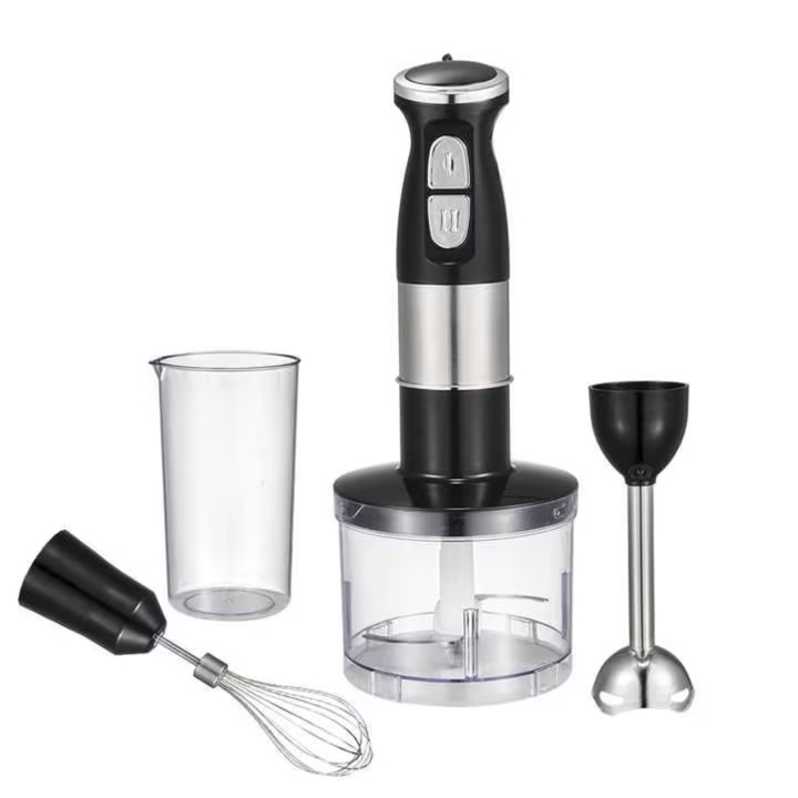 VarioShop® 4 az 1-ben függőleges turmixgép, 500W, multifunkcionális mixer aprítóval, habverővel és 600 ml-es pohárral, rozsdamentes acél pengék, 2 sebességfokozat, kompakt kialakítás konyhába