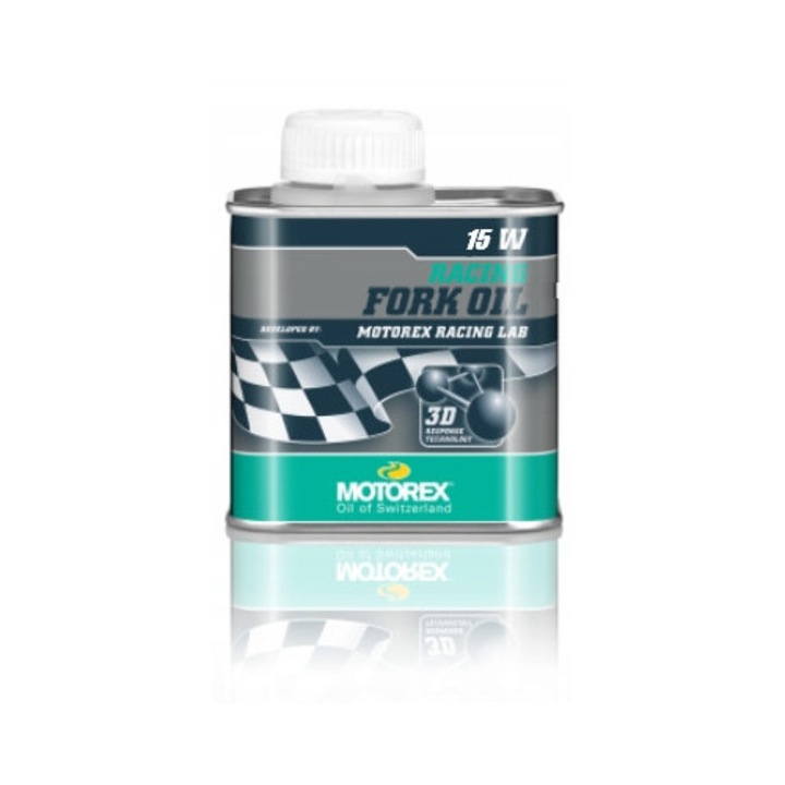 Масло за амортисьори и демпфери MOTOREX Racing Fork Oil 15W, с технология Low Friction, предотвратява образуването на пяна, Прозрачен, 250ml