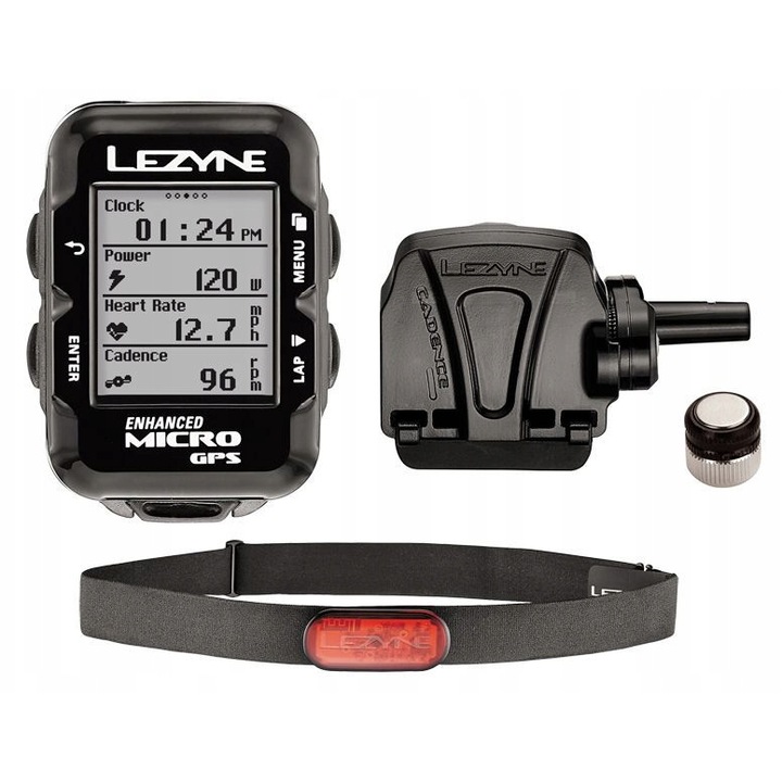 Велосипеден компютър Lezyne Micro GPS HRSC черен 33.7x47.9x23mm