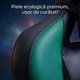 Геймърски стол GALAXIA ергономичен, LED RGB, лумбален масаж, разтегателна поставка за крака, регулируема облегалка 90-165 градуса, възглавници за врат и кръст, Черен/Зелен