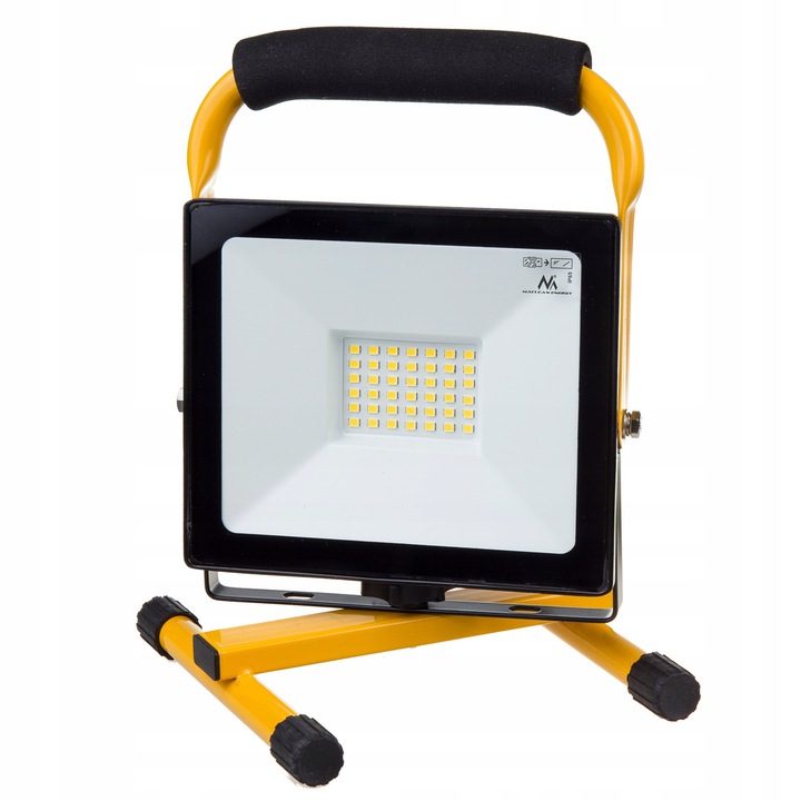 Maclean 50W hideg fehér 4000lm LED projektor állítható állvánnyal, sárga