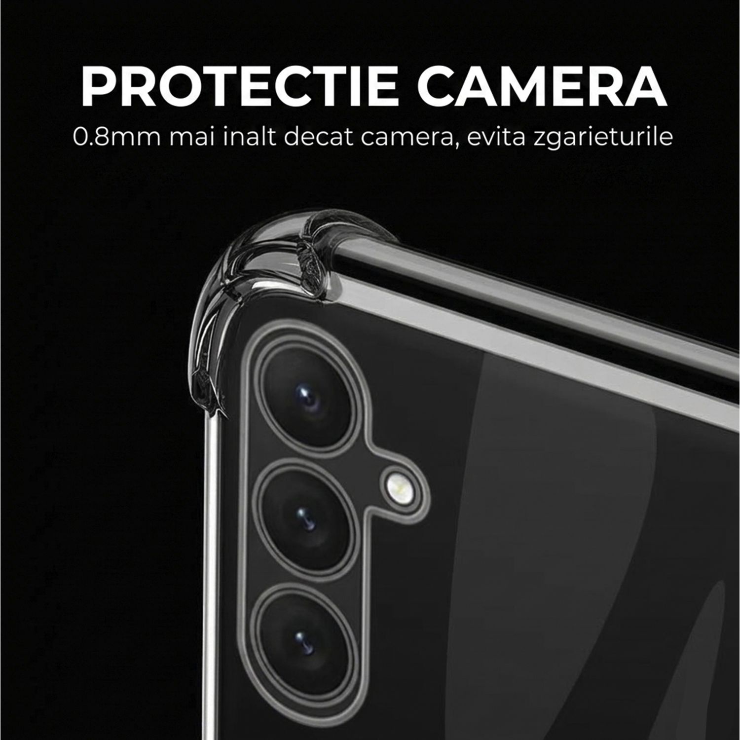 Husa pentru Samsung Galaxy A57, Material TPU cu Anti-Shock la Colturi, Protectie Camera, Rezistenta la Socuri, Transparent
