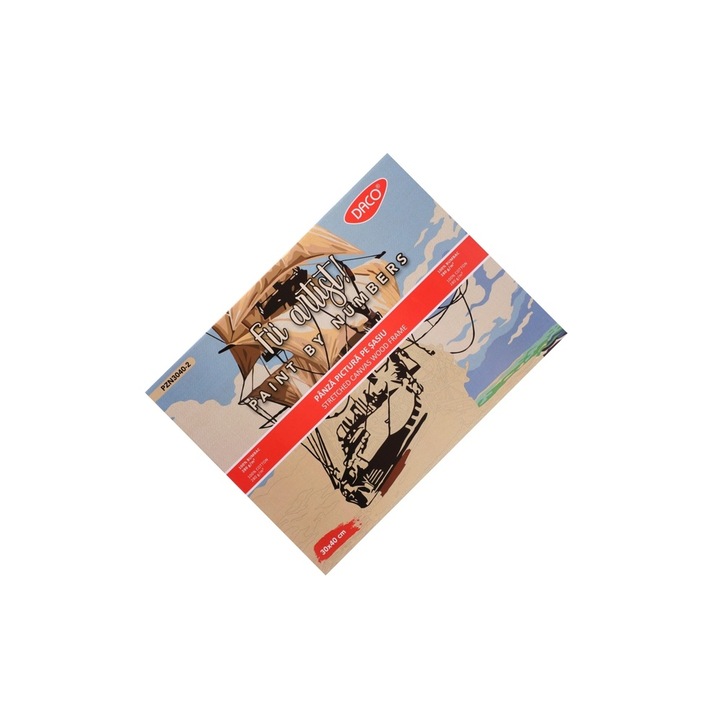 Set Pictura pe Numere, Panza Corabie, Acrilice, 30x40 cm, 24 Culori DACO sku28