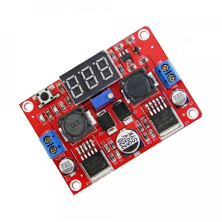 Modul ridicare/coborare tensiune (boost-buck) cu display 1A de la 3.5-28V la 1.25-26V