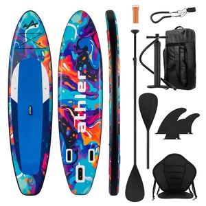 Planche De Paddle Gonflable AQUASTIC Perth 9’10″ – Drop Stitch Lite, 300x76x12 Cm, 320L, 100 Kg, Mousse EVA 3 Mm, Poignées Confort