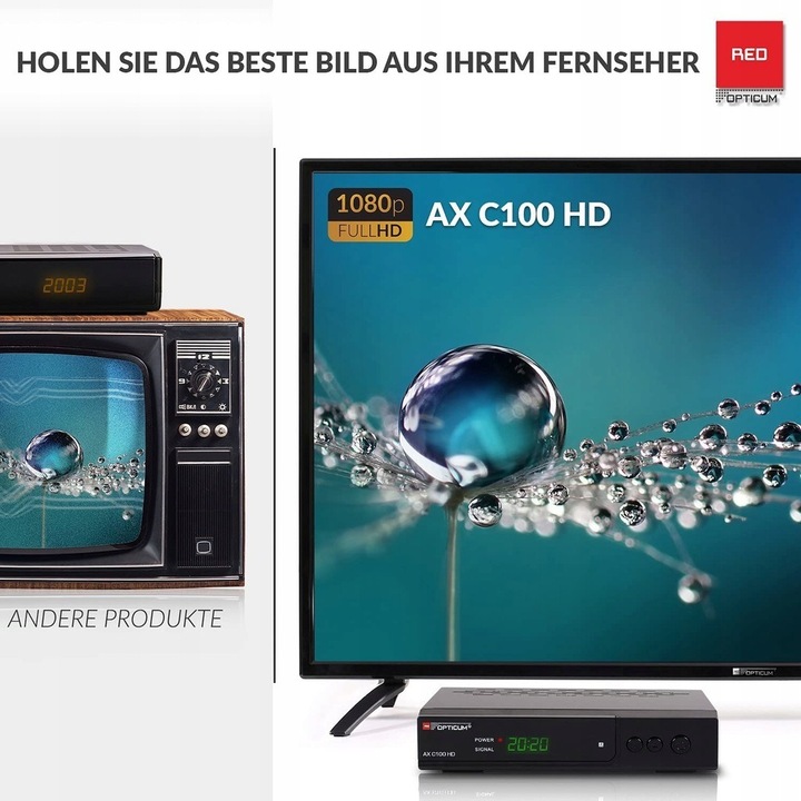 Decoder DVB-C Opticum C100, Full HD, negru, USB, HDMI, 4:3/16:9