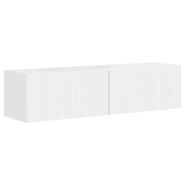 Dulap TV de perete vidaXL, Pe perete vidaXL, 2 pcs, Alb Lucios 60 x 31 x 29 5 cm