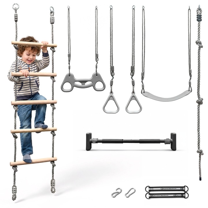 HyperMotion HYP46 CLIMBER 6 az 1-ben gimnasztikai szett, teleszkópos rúd 88-120 cm, beltéri/kültéri, súly 7,2 kg, ajánlott életkor 3+