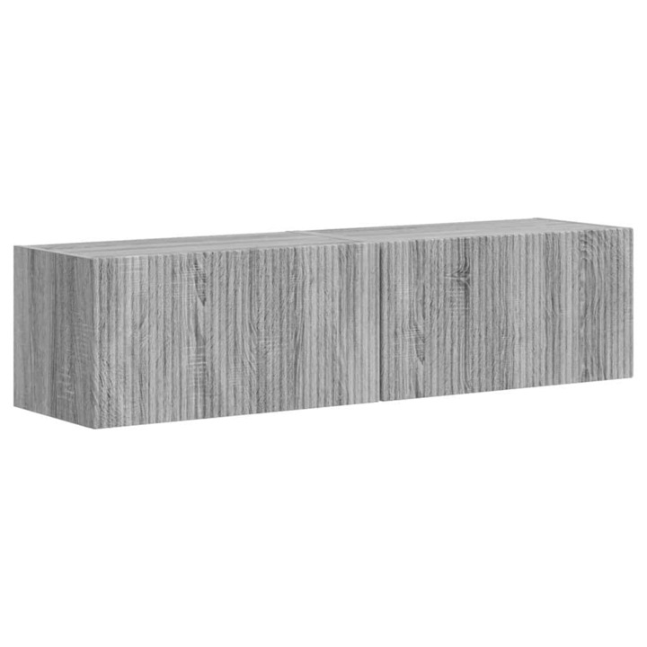 Dulap TV de perete vidaXL, Pe perete vidaXL, 2 pcs, Gri Sonoma 60 x 31 x 29 5 cm