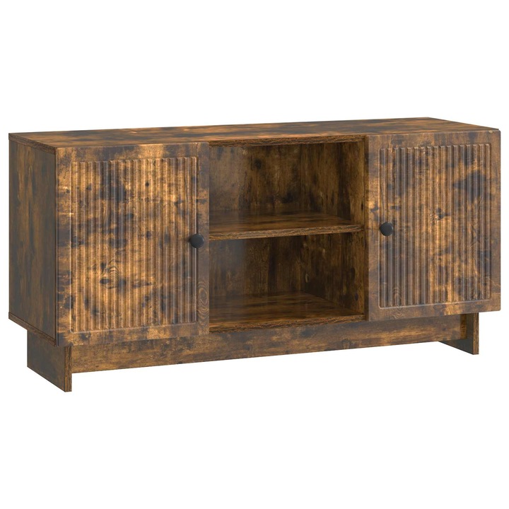 Cabinet TV vidaXL, 102 x 34 vidaXL, 5 x 50 cm Stejar fumuriu Lemn prelucrat