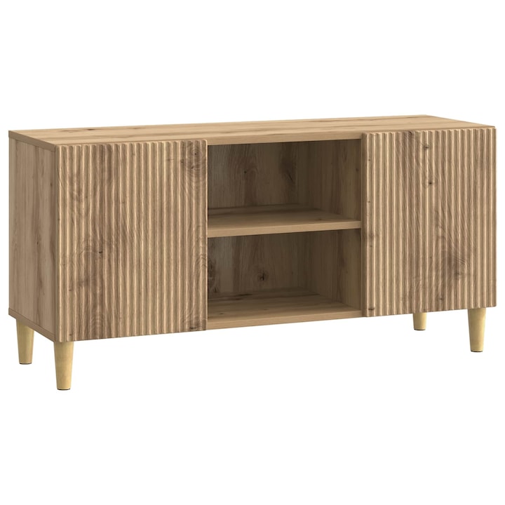 Cabinet TV vidaXL, Stejar Artizanal 102 x 34 vidaXL, 5 x 50 cm Lemn prelucrat